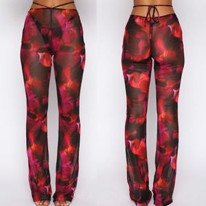 Wildfox Rhythm Of The Night Pants Pink Flame Print S